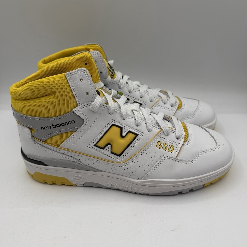 New Balance 650 R Mid Shoes Mens 10 D Honeycomb White Yellow Sneakers BB650RCG